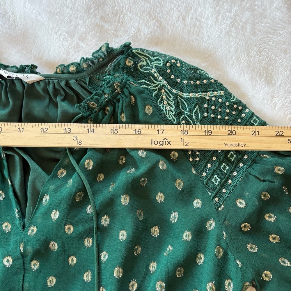 Ranna Gill Anthropologie Hazel Embroidered Tunic Sz M Long Slv Peasant Smocked - Picture 6 of 15